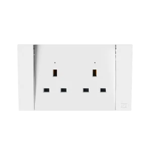 NUV 800-208-2-14 double 13A switched socket with neon, DP, Big Rocker