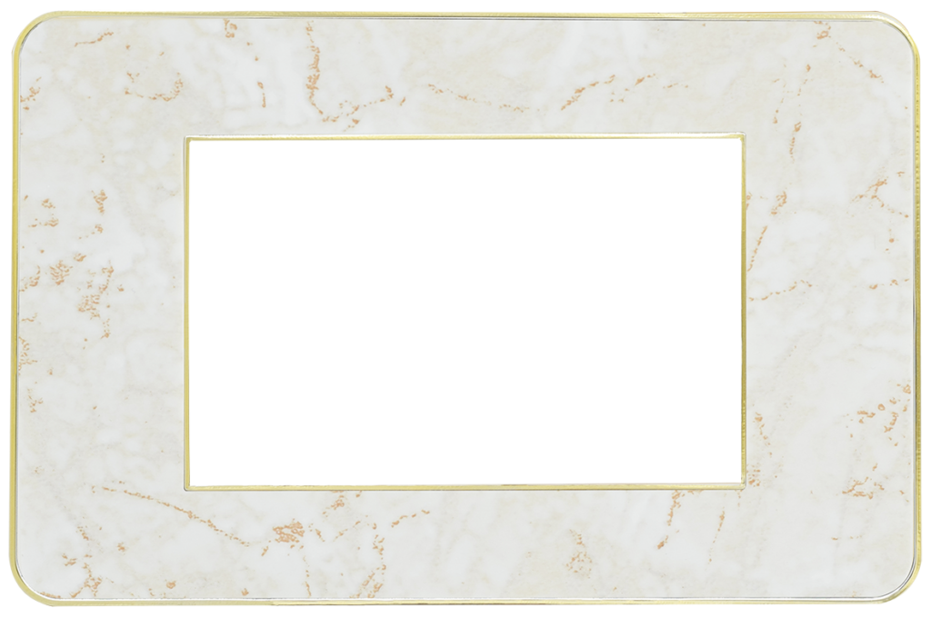 Salma Cover Light Marble / Gold Glossy 3 gang
