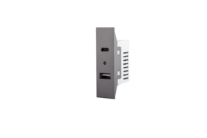 شاحن USB ثنائى +  type C22 مم ابيض