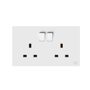 NUV 800-208-1-14 - 13A 2 Gang DP Switched Socket Small Rocker